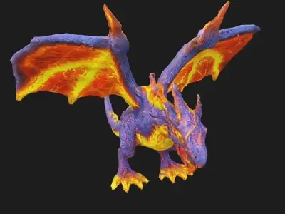 Emberax Fire Dragon 3D Model Low-poly 3D model