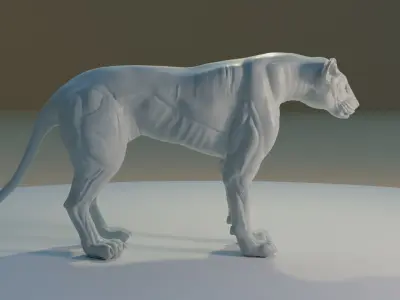 Lion or Lioness - Highpoly Sculpture 3D model in Blender 3D model