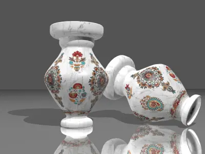 White Marble Vase low poly Low-poly 3D model