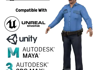 Police Man - Cop Rig  3D model