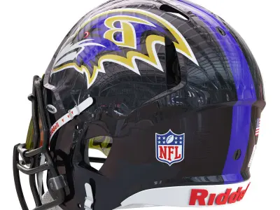 Riddell speed helmet baltimore ravens 3D model
