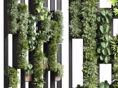 plants set partition in  Vertical graden wall decor box 3D model