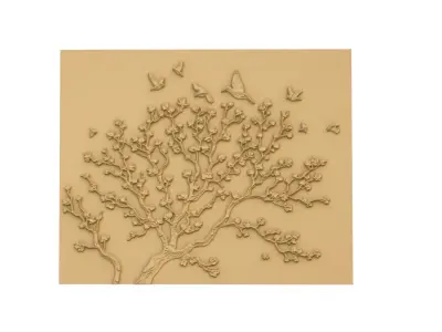 modern panel wall decor set wall relief mural CNC 117 3D model