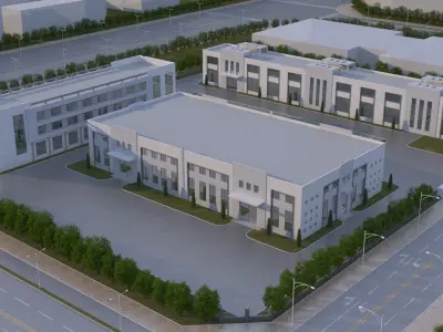 industrial building 3D model 2