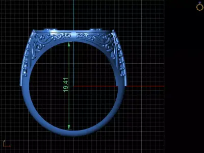 Luxury Dollar Sign Mens Ring With Diamonds Jewelry Gents Rings 3D print model