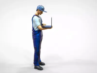 N8 Mechanic diagnose the car with laptop 3D print model