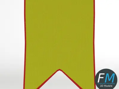 Small medieval banner 3D model