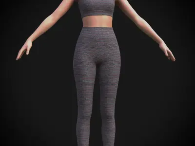 Female sport wear - 3D clothing Low-poly 3D model