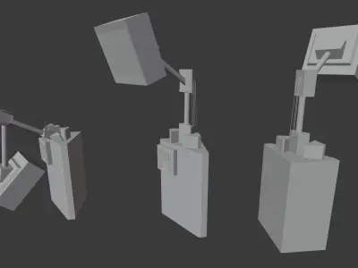 Communications Receiver Electronics Environment Pack Sci Fi Low-poly 3D model