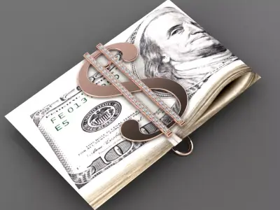 money holder dollars 3D model