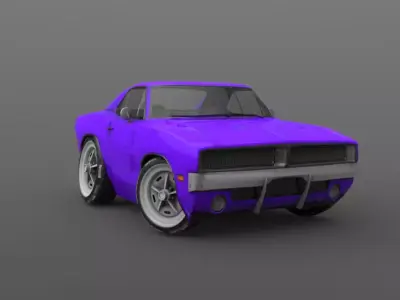 Dodge Charger 1969 cartoon car  Low-poly 3D model