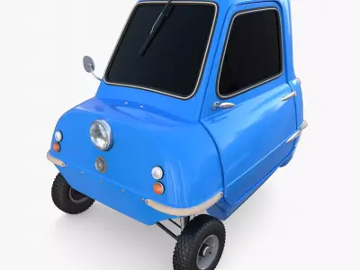 Peel P50 Blue with chassis 3D model