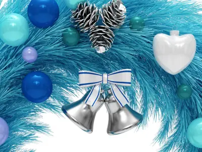 Blue christmas wreath 3D model