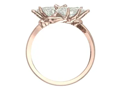 hand Pear Diamound Ring 3D print model