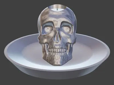 Skull Candle Holder 22mmCandle 3D model