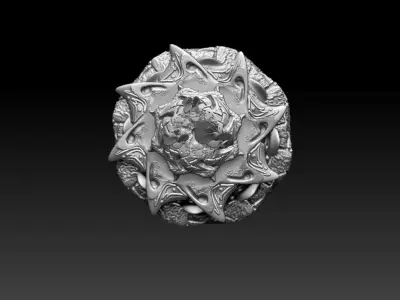 Artifact table with Pie of Life 3D model
