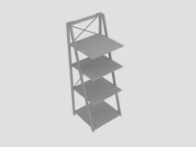 Origami Folding Decorative 4-Shelf Rack  Low-poly 3D model