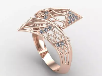 Two Head Women Ring 3DM Womens Ring 3d models 3D print model 3D print model 12