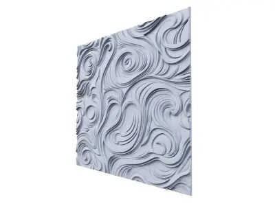 modern panel wall  decor set wall relief mural CNC 67  3D model