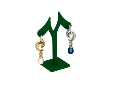 Women pearl earing 3D model  3D print model