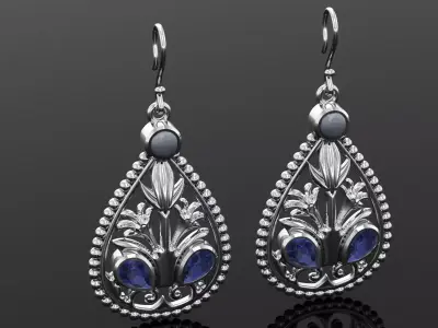 Fountain oxidize earring  3D print model