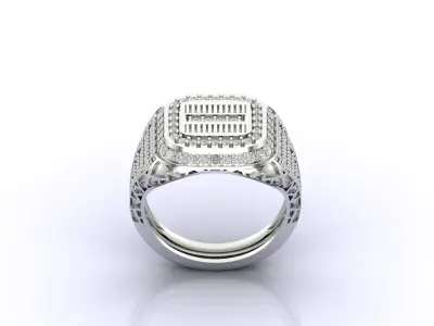 Print Ready STL 3DM  Gents Rings Diamond Men Ring  3D print model 73