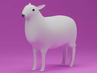 Cartoon Cute Sheep 3D model purchase