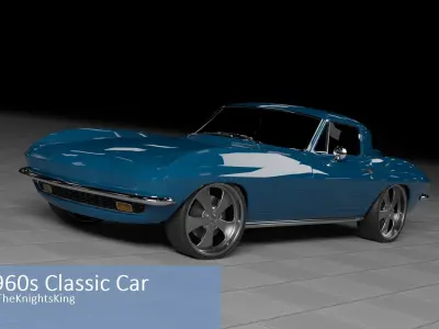 60s and 70s Car Pack 2 - 6 Cars Low-poly 3D model