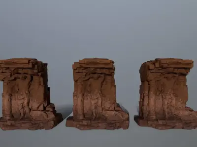 statue 2 stone Low-poly 3D model
