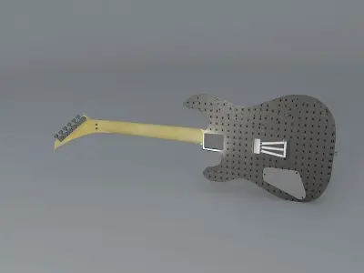Guitar with spiderweb graphics Free 3D model