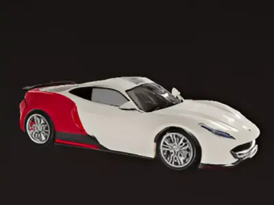 Ferrari Superfast Low-poly 3D model