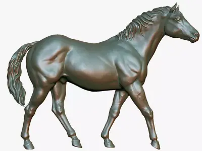 Horse Statue Sculpture 2 for 3D printing and CNC carving 3D print model