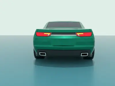 Low poly car chevrolet camaro sports Low-poly 3D model