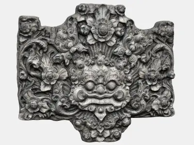  Balinese Concrete Barelief 3 Bas-Relief 3D model