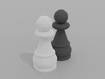 chess pawns Low-poly 3D model