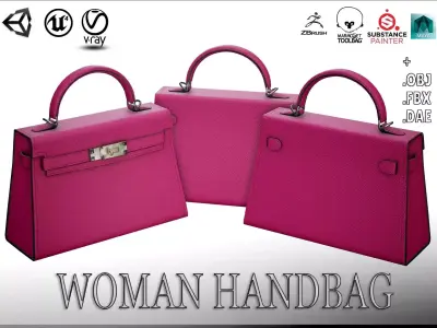 Woman Handbag Low-poly 3D model