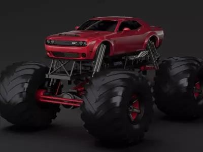Monster Truck Dodge Challenger Demon 3D model