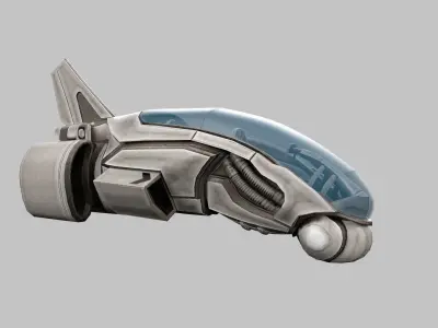 Spaceship futuristic spacecraft Low-poly 3D model