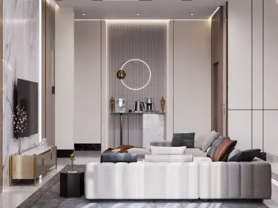 hall  living room 3D model