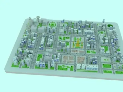 Low Poly City 3D model