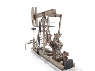 Oil Pumpjack  Weathered 3 Low-poly 3D model