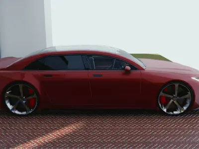 BLENDER EEVEE Brandless Mid Size 4 door sedan Low-poly 3D model purchase