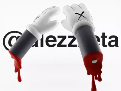 Kaws Bloody Hands Companion Textured Low-poly 3D model