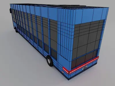 Cartoon Low Poly Bus Vechiles Pack  Low-poly 3D model