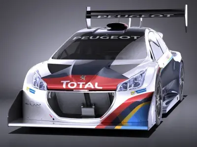 Peugeot 208 T16 Pikes Peak 2013 VRAY 3D model