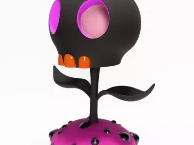  Skull Flower toy 3D print model