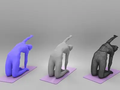 Fitness woman doing stretching exercises 431 Low-poly 3D model