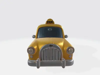 Low poly Taxi car Low-poly 3D model
