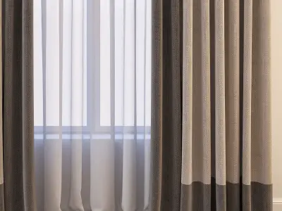 Set 24 Curtains 3D model