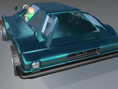 3d Game Car Model Style Six Low-poly 3D model